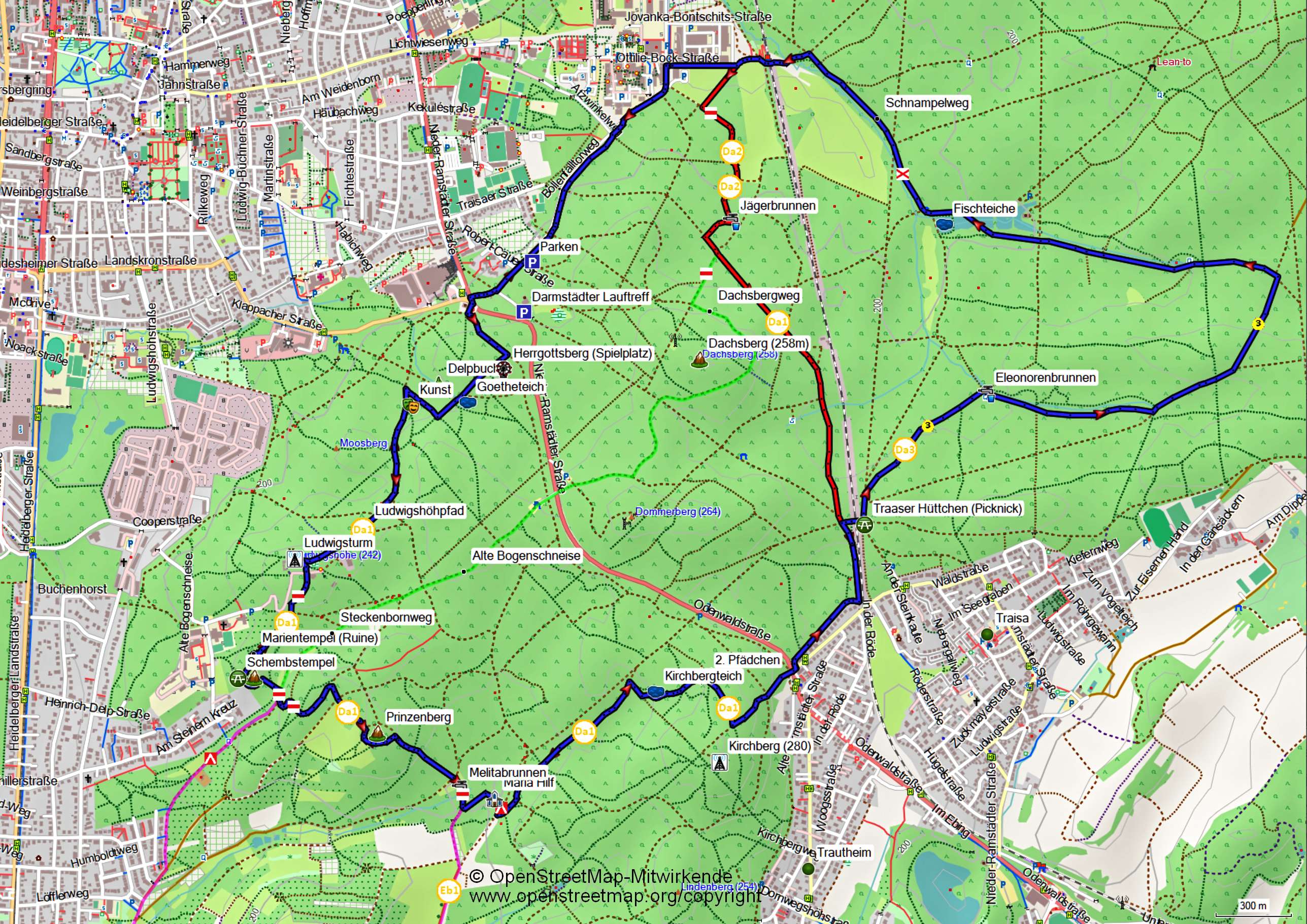 Da-Stadtwald-10km-13km-Karte