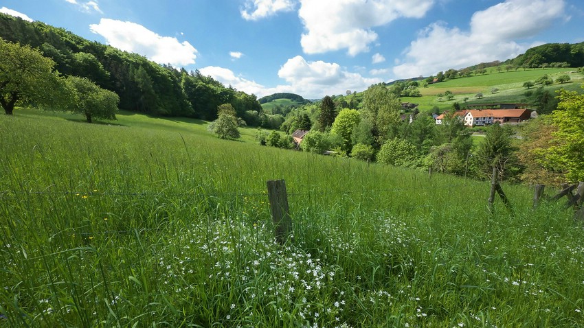 Aufstieg zum Stickelberg; Blick auf Unter-Ostern